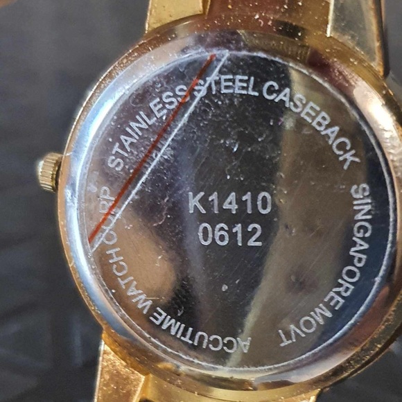 🦋10/$20🦋 Accutime Goldtone Rhinestone Stainless Steel Mesh Women's Watch - Picture 4 of 4